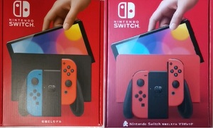 【新品未開封】任天堂 Nintendo Switch 有機ELモデル ネオンブルー+マリオレッド 2台セット 本体 ニンテンドースイッチ【送料無料】