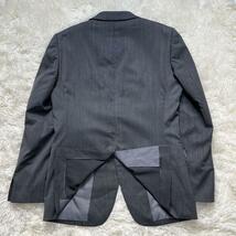 美品/スーツセレクト◎SUIT SELECT ビジネススーツ セットアップ グレー 灰色 ストライプ ウール Y4 S_画像4