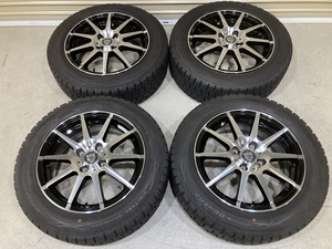 バリ溝 BRANDLE-LINE 15インチ 6J +50 PCD100 4H DUNLOP WINTERMAXX WM01 185/60R15 4本 フィット グレイス 等 (C1505)