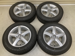 溝有り VW フォルクスワーゲン ゴルフ7 純正 15インチ 6J +43 PCD112 5H BS BLIZZAK VRX2 195/65R15 4本 (C1610)