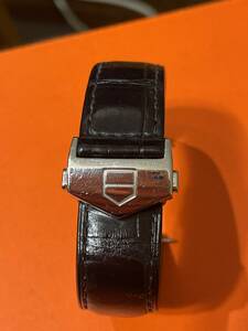  TAG Heuer original belt D buckle black approximately 20mm FC5037/R leather strap Carrera etc. used spring stick attaching 