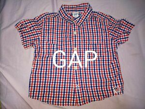 GAP ギャップ 半袖シャツ チェックシャツ ギンガムチェック　カーデガン 上着 80cm 90cm 95cm