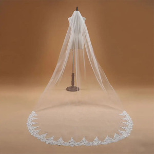  wedding veil long veil 3m embroidery lace bra Ida ru wedding bride comb attaching white wedding photo u Eddie ng