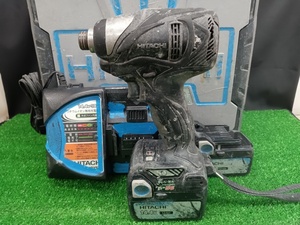 中古品 Hitachi koki 日立工機 14.4V 3.0Ah コードレス インパクトドライバ WH14DBAL2 ※全体的に塗料の付着があります。