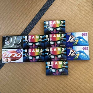 フ205 未開封ハイポジ10本カセット 120分 TDK axia beam maxell