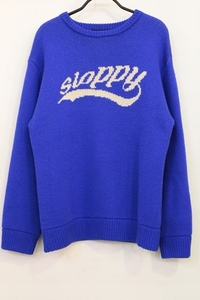 【中古】 WHO'S WHO gallery メンズニット セーター F WHO'S WHO gallery/SLOPPY チアロゴニット/F/青 ブルー