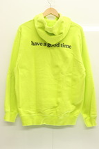 【中古】HAVE A GOOD TIME メンズパーカー L パーカー HAVE A GOOD TIME L 黄 イエロー バックプリント_画像2