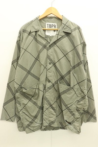 【中古】TIGHTBOOTH PRODUCTION メンズ長袖シャツ L BULKY CHECK SHIRT TIGHTBOOTH PRODUCTION L グレー 灰 チェック