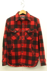 【中古】CPOシャツジャケット HOLLYWOOD RANCH MARKET x WOOLRICH S 黒 ブラック 赤 レッド チェック
