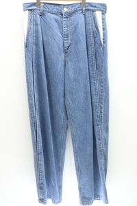 【中古】stein デニムパンツ M RECONSTRUCTION WIDE DENIM JEANS stein M インディゴブルー 藍 無地