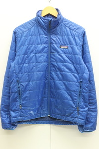 【中古】patagonia メンズ中綿ジャケット XS ナノパフジャケット patagonia XS 青 ブルー ロゴ