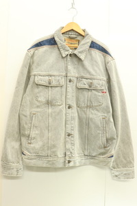 【中古】DIESEL Industry 22AW D-BARCY-RS デニムトラッカージャケット XXL グレー 灰 インディゴブルー 藍 無地