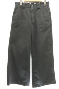 【中古】 Dickies レディースチノパン 26 TCツイルストレートパンツ Dickies 26 黒 ブラック 無地