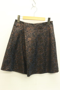 【中古】3.1 phillip lim レディースミニスカート 0 Single Pleat Floral-Jacquard A-Line Mini Skirt 0 紺 ネイビー 花柄