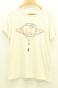 【中古】REMI RELIEF メンズTシャツ REMI RELIEF クラッシュ加工 Tシャツ M BEI プリント