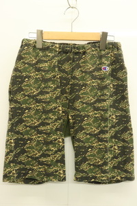 【中古】CHAMPION メンズショートパンツ M REVERSE WEAVEショートパンツ CHAMPION M 緑 グリーン 迷彩 カモフラージュ