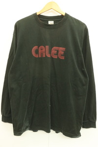 【中古】 CALEE メンズロンT M L S カットソー CALEE M 黒 ブラック プリント