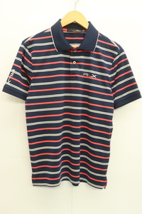 【中古】 RLX Ralph Lauren メンズポロシャツ S ポロシャツ RLX Ralph Lauren S 白 ホワイト 紺 ネイビー 赤 レッド ロゴ