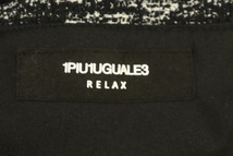 【中古】1PIU1UGUALE3 RELAX メンズダウンジャケット S 360°ストレッチツイードダウンジャケット S 黒 ブラック ツイード_画像3