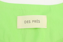 【中古】DES PRES レディースジャケット F コットンシルクタイプライター ケープライクジャケット DES PRES F 黄緑 イエローグリーン 無地_画像3