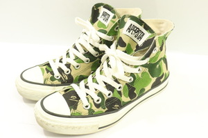 【中古】A BATHING APE メンズスニーカー 25 ABC CAMO ハイカットスニーカー A BATHING APE 25 緑 グリーン カーキ 迷彩 カモフラージュ