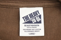 【中古】BEAUTY & YOUTH UNITED ARROWS メンズロンT L 10oz クルーネック ワイド CL カットソー L 茶 ブラウン 無地_画像3