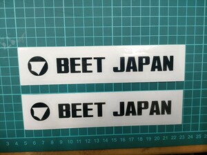 BEET JAPAN ステッカー 黒 ブラック　2枚セット 156mm×21mm タンク サイドカバー カウルなどにも！