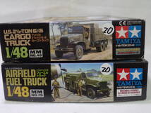 20. 1/48 TAMIYA U.S.フューエルトラック＋カーゴトラック２輌組_画像1