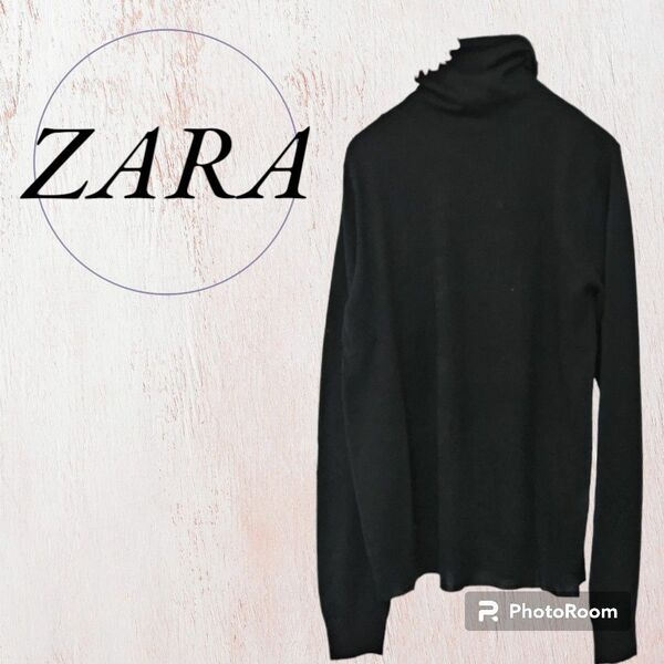 【最終お値下げ】【春セール早い者勝ち】【ZARA】新品未使用　ザラ　 タートルネック　 長袖　セーター　Mサイズ　黒　薄手