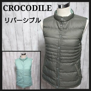 ★レディース★クロコダイル CROCODILE ダウンベスト ダウンジャケット 中綿 リバーシブル 