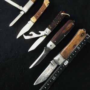 昭和レトロ 折り畳み式ナイフ ビンテージナイフ アウトドア ナイフ 小刀 刃物 コレクション 5点セットの画像3