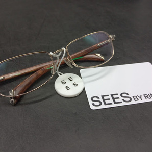 ▽ 【223】 クロムハーツ メガネ LIVING PROOF / CHROME HEARTS アイウェア Eyewear 眼鏡 フレーム スクウェア ウッド アクセサリー の画像1