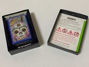 BLUE SKULL スカル デザイン ZIPPO 展示未使用品