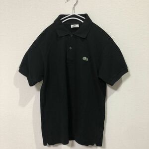 ★ラコステ LACOSTE 半袖 ポロシャツ 鹿の子 ブラック サイズ表記3 5191L