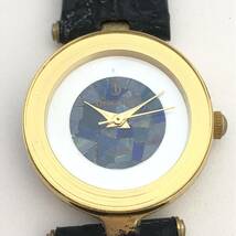 1円〜 稼働 DESIGN TIME デザインタイム 908118 腕時計 オパール文字盤 ゴールド メンズ クォーツ QUARTZ QZ_画像2
