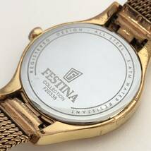 1円〜 稼働 FESTINA フェスティナ F20338 スワロフスキー レディース クォーツ ピンク ゴールドカラー 腕時計_画像5