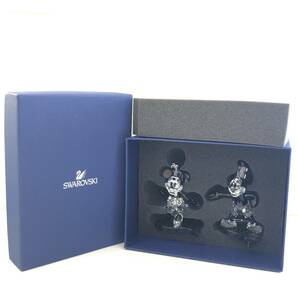 美品 スワロフスキー 蒸気船ウィリー 2013年 ミッキー ミニー Steamboat Willie Limited Edition 2013 SWAROVSKI クリスタル ディズニーの画像1