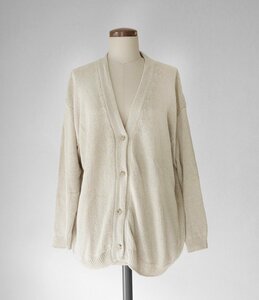 evam eva ◆23SS coli yam cardigan カーディガン アイボリー *コットンリネン 日本製 エヴァムエヴァ ◆ZZ4