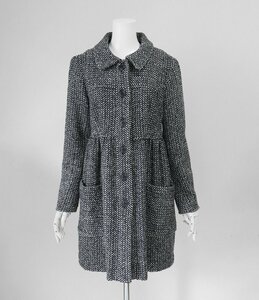 ANNA SUI * tweed flair coat black size 2 Dolly coat USA made Anna Sui *RN17