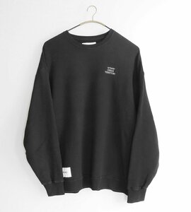 WTAPS ◆ 22AW AII 02 SWEATER COTTON. WUT 黒 サイズ4 (XL) トレーナー ロゴ刺繍 スウェット ダブルタップス ◆1/RN19