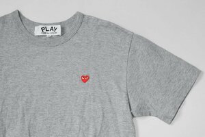 PLAY COMME des GARCONS ◆ ハートワッペン Tシャツ グレー Mサイズ 半袖 カットソー プレイ コムデギャルソン ◆RN18