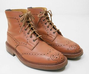 ★1円～ TRICKER'S ◆ カントリーブーツ ブラウン サイズ7.5 (M2508 / MALTON) ウィングチップ メダリオン トリッカーズ 美品 ◆Z-5