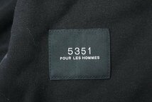 5351 POUR LES HOMMES ◆ コンビネーション パーカー 黒 サイズ44 (中綿入り) パディング スウェット ジャケット プールオム ◆47/K2L_画像7