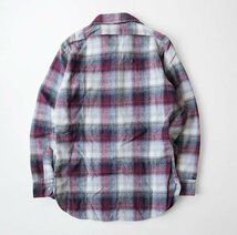 ★70s PENDLETON ◆ チェック柄 ウールシャツ (ボルドー/グレー Sサイズ) 長袖 ワークシャツ USA製 ヴィンテージ ペンドルトン ◆RN17_画像2