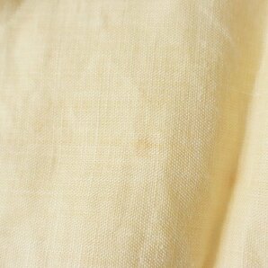 PAPAS ISLAND ◆ リネン ヤシ柄 オープンカラー 半袖 シャツ Lサイズ イエロー 開襟 アロハシャツ 日本製 パパス ◆126/G038の画像8