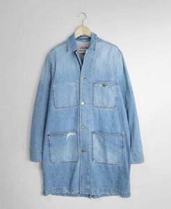 Acne Studios Bla Konst * Denim shop coat indigo 46 turn-down collar long coat Acne s Today oz bro navy blue -stroke *RN16