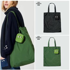 UNIQLO x ANYA HINDMARCH エコバッグ 黒 緑 2個セット アニヤハインドマーチ