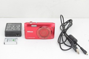 【適格請求書発行】良品 Nikon ニコン COOLPIX S3500 コンパクトデジタルカメラ レッド【アルプスカメラ】240316c