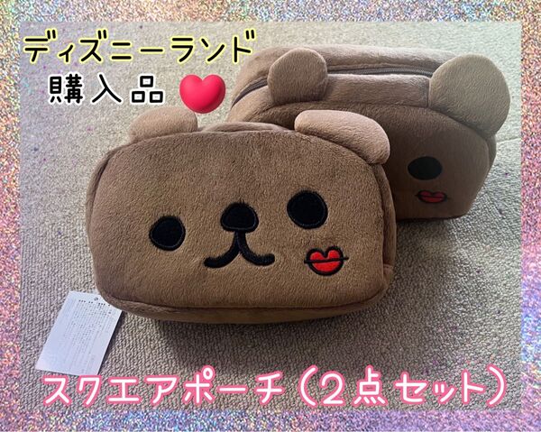 新品・未使用品 ディズニーランド 購入品 スクエアポーチ(2点セット)
