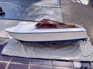 ④[ original work engine radio-controller boat ] size approximately [ length 85Cm width 27Cm height 25Cm]